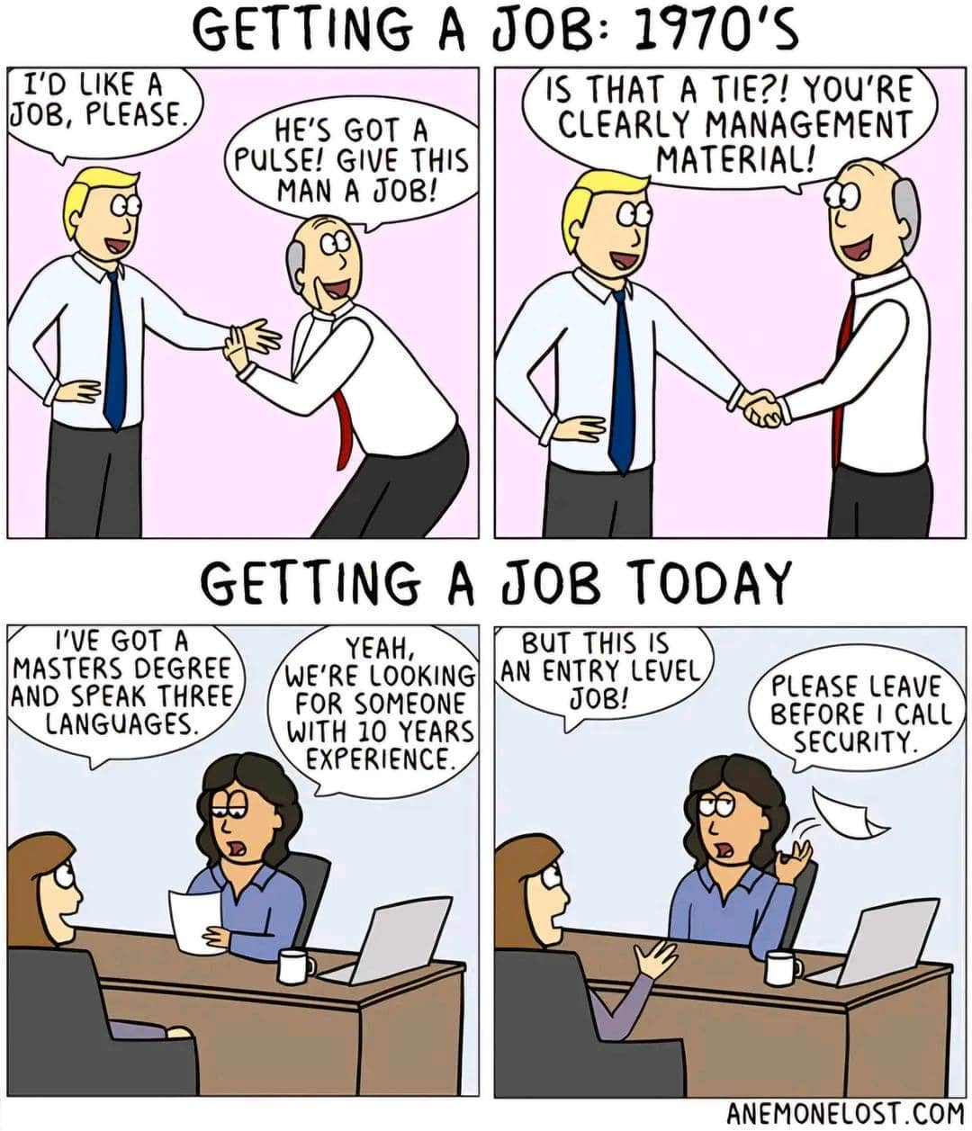 obtaining work 1970s vs2024 min