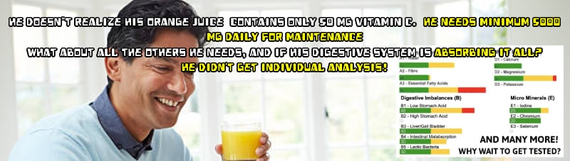 man drinking orange juice